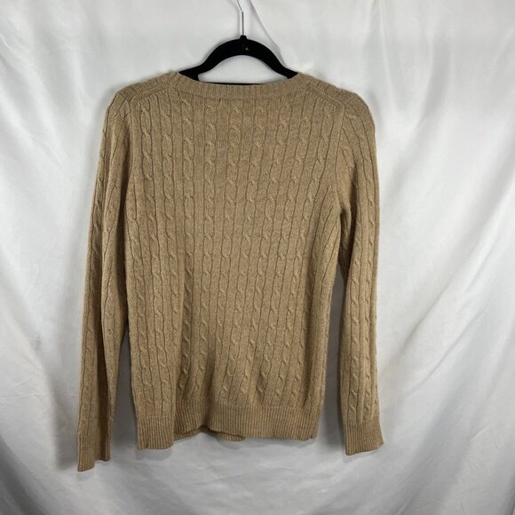 J. Crew Camel-Colour Wool-Blend Cable Knit Sweater Womens Size S - Picture 5 of 8